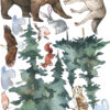 Complete Woodland Forest Wall Decal Watercolor Animals Nursery Stickers Nature Room Decor