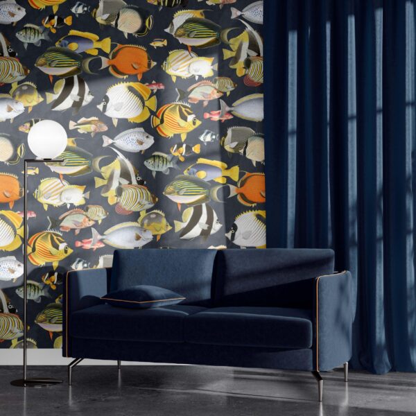 Sea Life Exotic Fish Wallpaper blue