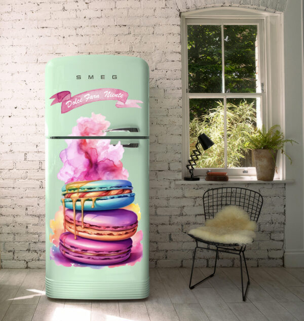 French Macarons Refrigerator Sticker, Fridge Door Decal