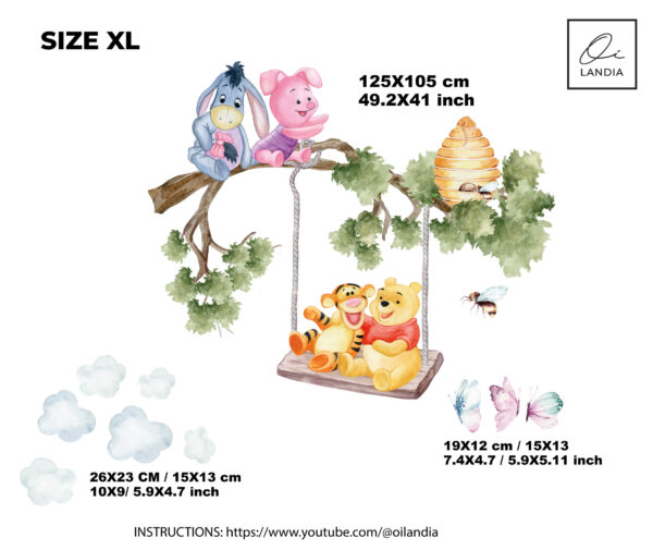 Winnie the Pooh Wall Decal for Kids Room