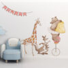 Kangaroo and Giraffe Circus Wall Decal – Whimsical Nursery Decor