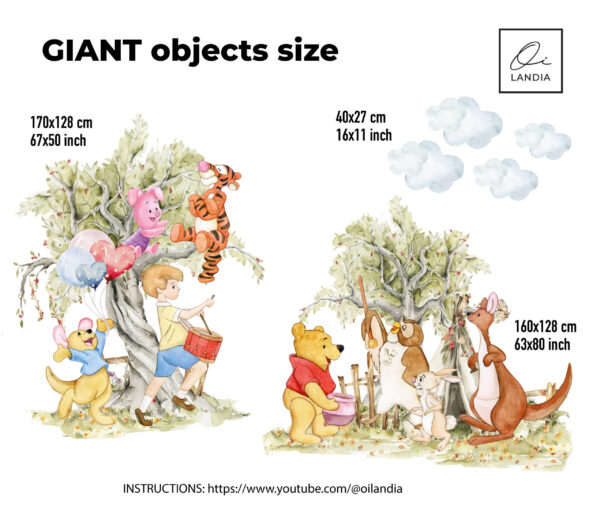 Winnie the Pooh with Best Friends Wall Decal