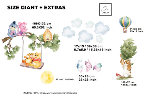 Winnie the Pooh Wall Decal for Kids Room