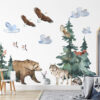 Complete Woodland Forest Wall Decal Watercolor Animals Nursery Stickers Nature Room Decor