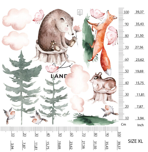 Fairy Forest Animals Wall Decals Magic Woodland Doe Rabbit Nursery Stickers Decor