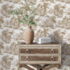 Beige Toile De Jouy Wallpaper