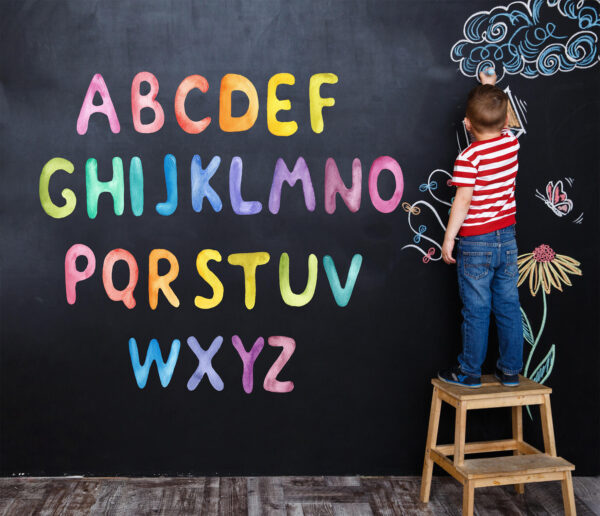 Rainbow UPPERCASE LETTERS Watercolour kids decal