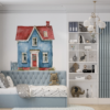 BLUE HOUSE WBlue House Wall Decal for Kids Room – Scandinavian Wall Sticker Decal for kids room