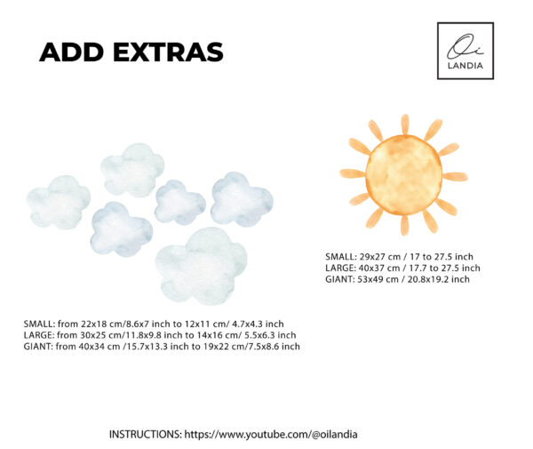 VILLAGE KIT Wall Decal for kids room, Watercolour City Houses wall sticker