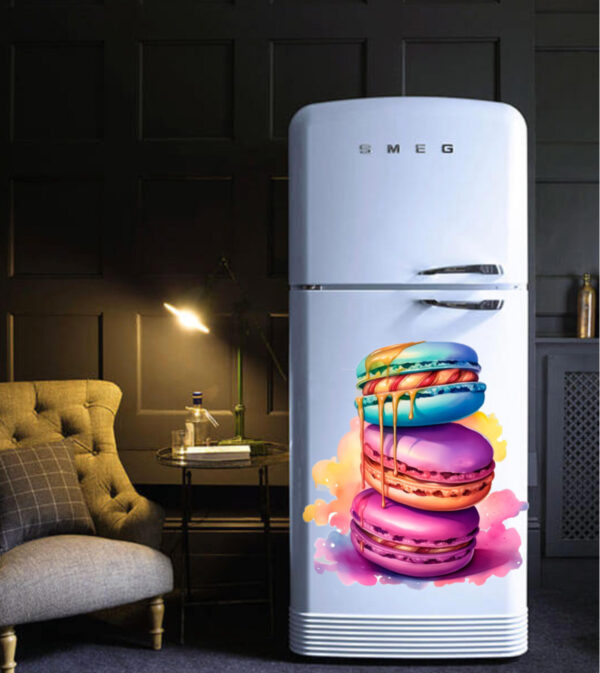 French Macarons Refrigerator Sticker, Fridge Door Decal