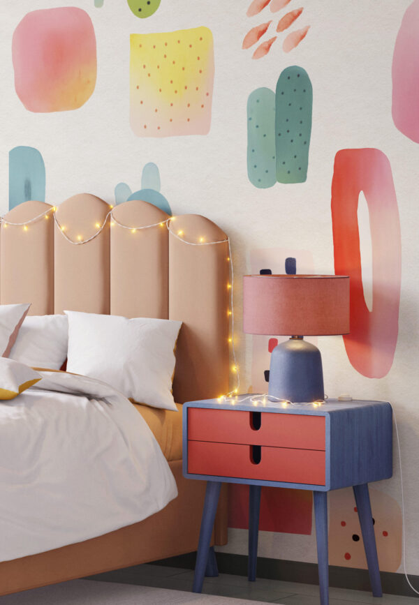 Watercolour Abstract shapes,  Splash Dots Wall Decal
