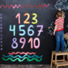 Rainbow Watercolour numbers Wall Decal for play room