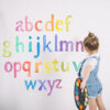 Rainbow LOWERCASE LETTERS Wall decal with colour letters