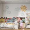 VILLAGE KIT Wall Decal for kids room, Watercolour City Houses wall sticker