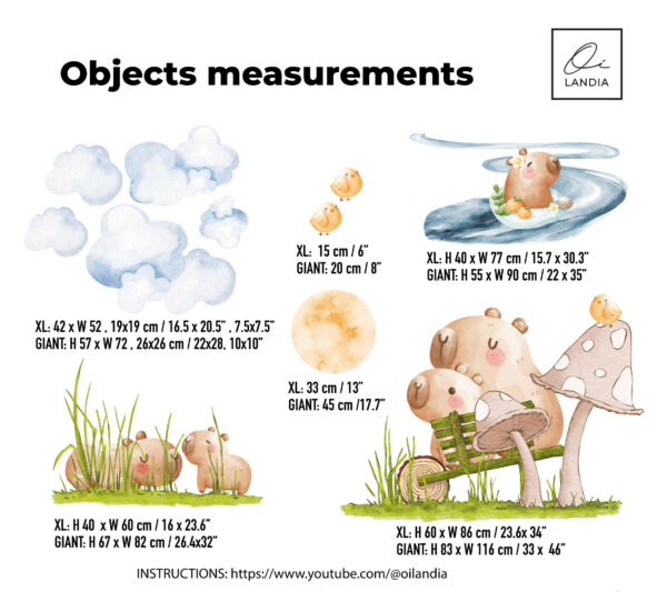 Trendy Capybara Nursery Wall Decals Friendly Animal Stickers Tropical River Forest Decor