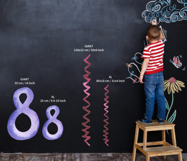 Rainbow Watercolour numbers Wall Decal for play room