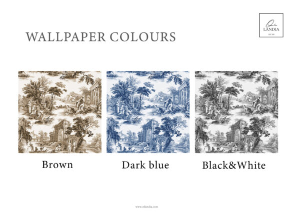 Blue Toile De Jouy Wallpaper