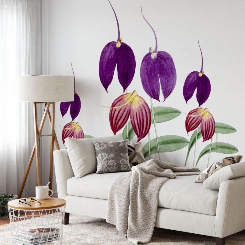 Purple Wild Flowers , Garden Wall Decal | Peel & Stick Nursery Sticker