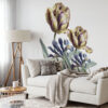 Vintage TULIPS Wall Decal | Business interior FLOWER Wall Decal