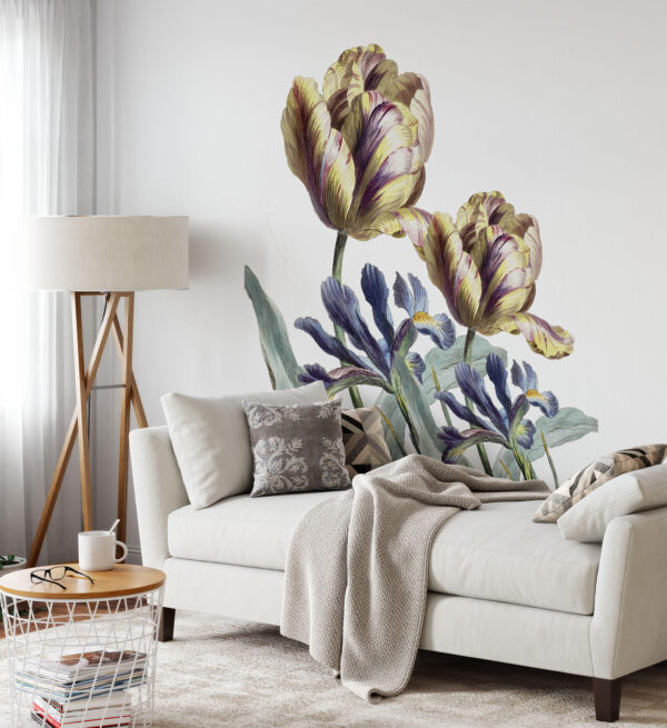 Vintage TULIPS Wall Decal | Business interior FLOWER Wall Decal