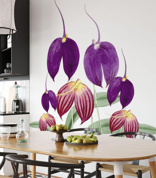 Purple Wild Flowers Wall Decal, Garden Wall Decal