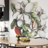 Vintage MAGNOLIA Wall Decal | Business interior FLOWER Wall Decal