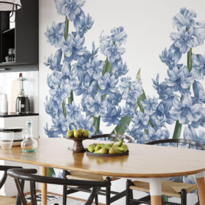 Blue Hyacinth Wall Decal, Garden Wall Decor