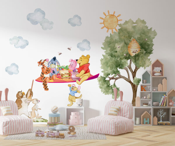 Winnie the Pooh & Flying Carpet Wall Decal – Kids Nursery Decor