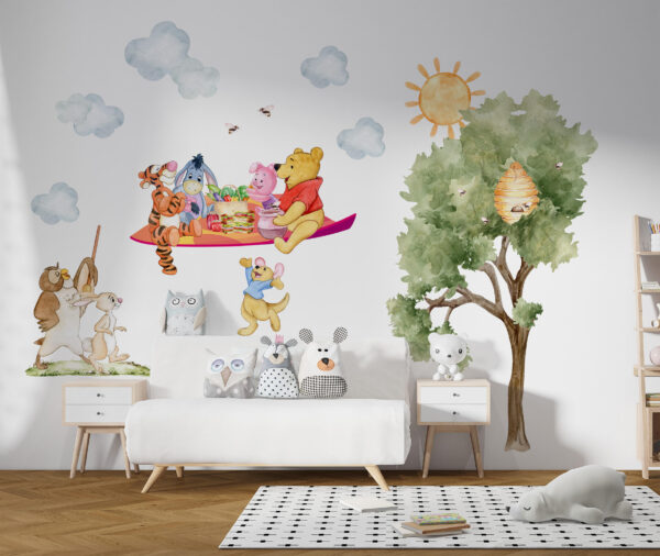 Winnie the Pooh & Flying Carpet Wall Decal – Kids Nursery Decor