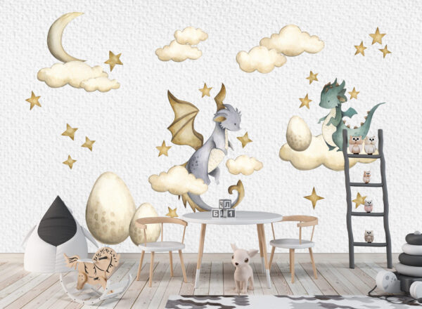 Fantasy Dragon Wall Decal for Kids Room Decor