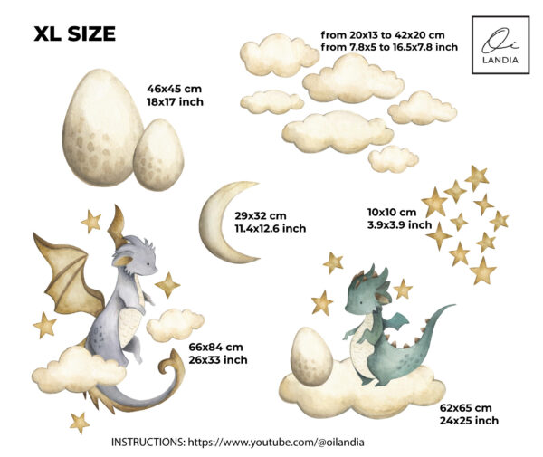 Fantasy Dragon Wall Decal for Kids Room Decor