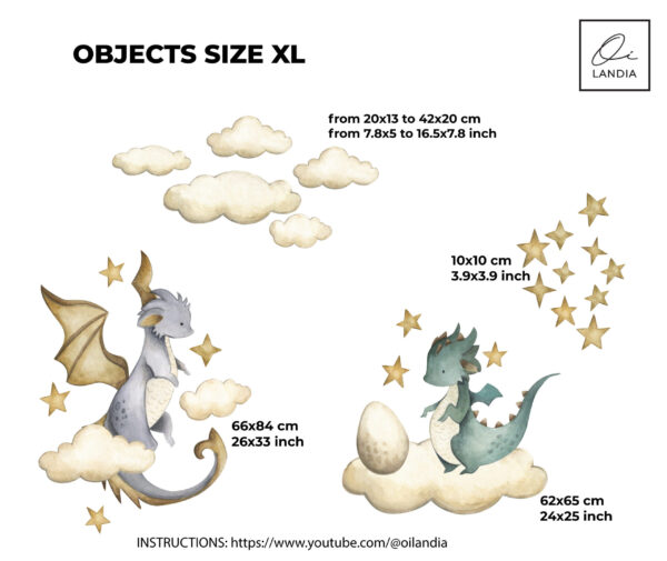 Fantasy Dragon Wall Decal for Kids Room Decor