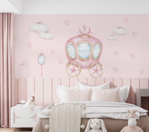 Princess Carriage Wall Decal with Custom Name