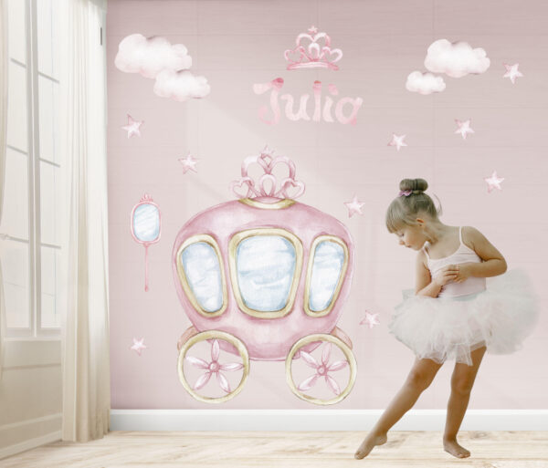 Princess Carriage Wall Decal with Custom Name