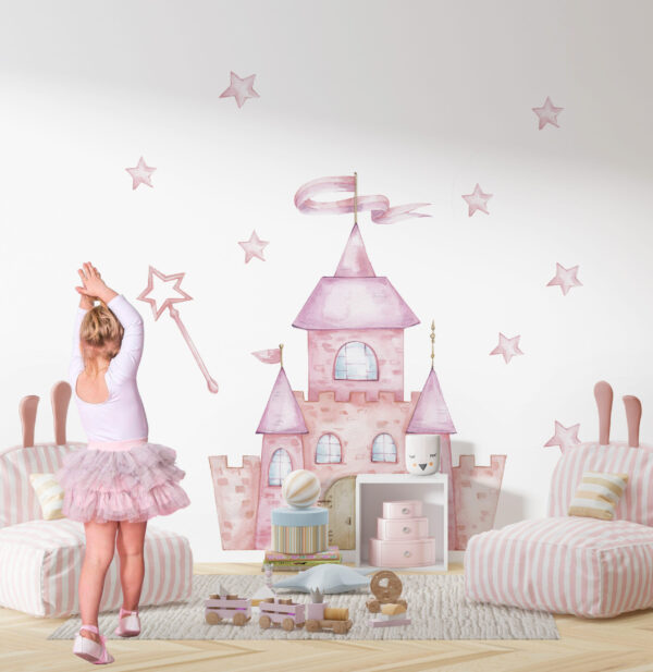 Princess Castle Wall Decal with Custom Name