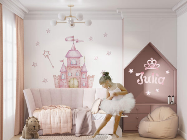 Princess Castle Wall Decal with Custom Name