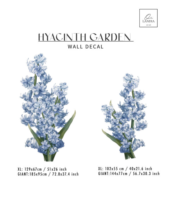 Blue Hyacinth Wall Decal, Garden Wall Decor