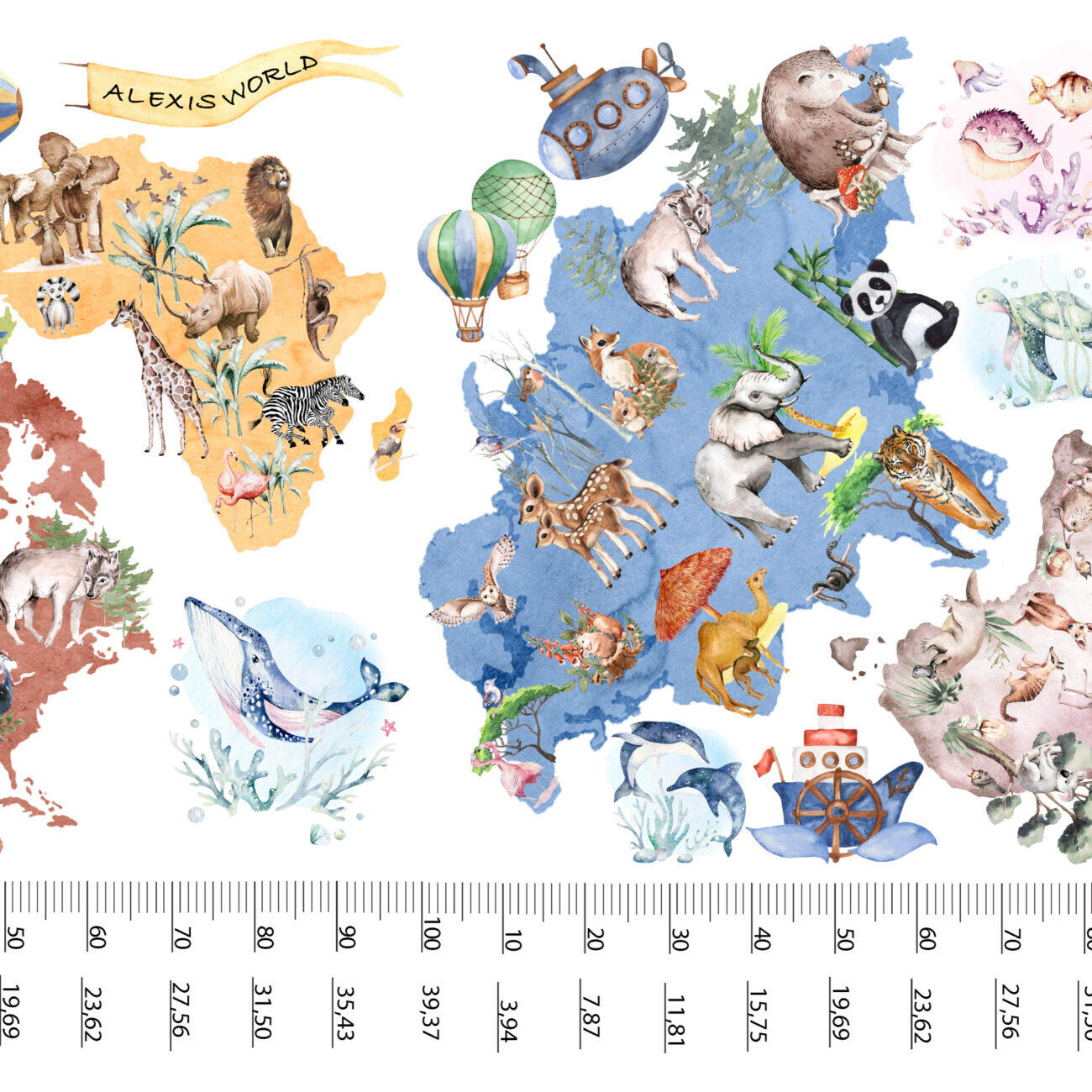 World Map Wall Decal for Kids Room – Educational Adventure & Travel ...