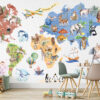 World Map Wall Decal for Kids Room – Educational Adventure & Travel Nursery Decor