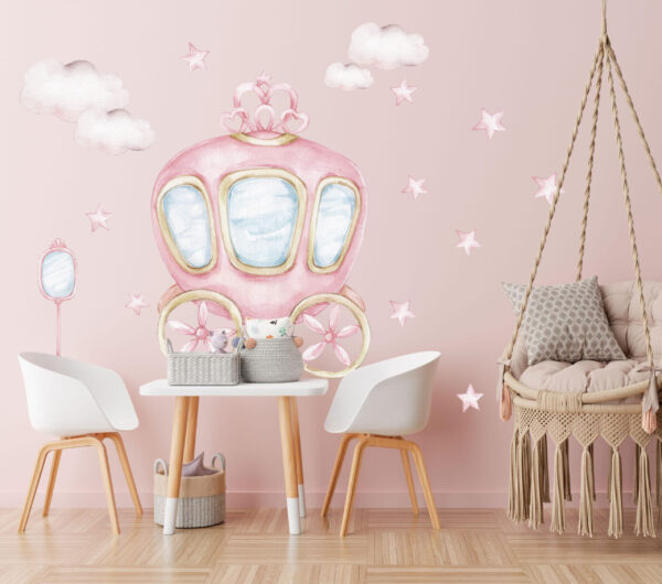 Princess Carriage Wall Decal with Custom Name