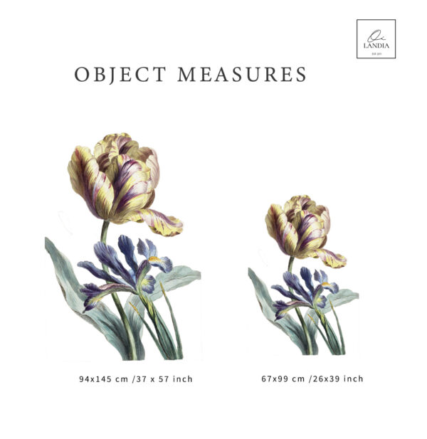 Vintage TULIPS Wall Decal | Business interior FLOWER Wall Decal