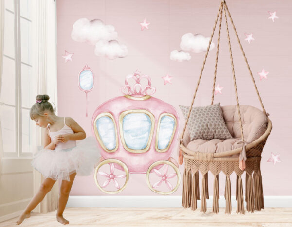 Princess Carriage Wall Decal with Custom Name