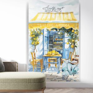 Amalfi Coast Party Backdrop: Italy Textile Banner