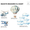 Personalized Name Air Balloon Airplane Helicopter Wall Decals Nursery Custom Adventure Decor