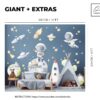 Outer Space Wall Decals Astronaut Planets Nursery Stickers Cosmic Galaxy Room Decor