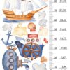 Sea World Wall Decals – Pirate Ship, Submarine & Sailing Boat