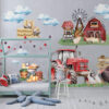 Farm Tractor Fabric Wall Decals: Nursery Kids Room Decor
