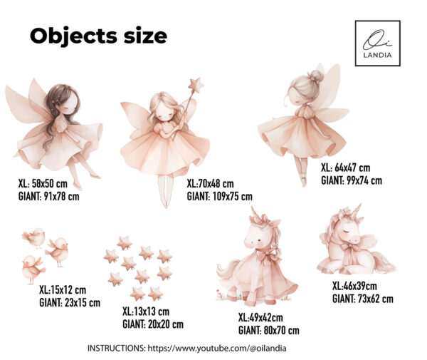 Unicorn Fairy Wall Decal for Girls Nursery