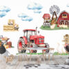 Farm Tractor Fabric Wall Decals: Nursery Kids Room Decor