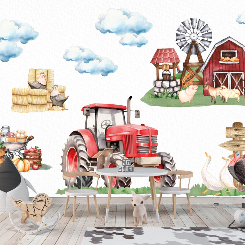 Farm Tractor Fabric : Decor Wall Decal | Peel & Stick Nursery Sticker